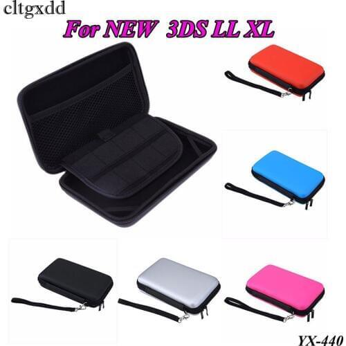 Cltgxdd EVA Carrying Case Bag for New 3DS XL 3DS LL 5 Styles for Nintendo Pouch Hard Bags with Strap Blue Black Red Pink Sliver