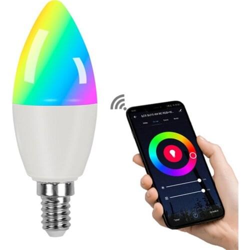 Led Bulb E12 E14 Rgb+w+c Dimmable Tuya Smart Wifi Light Remote Control Work With Alexa Google Home Assistant Electronic Candle