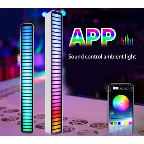 LED Strip Atmosphere Light Track Music Control Sound Pickup Rhythm Lamp Backlight Night Lamps for Home Bar Car Decoration