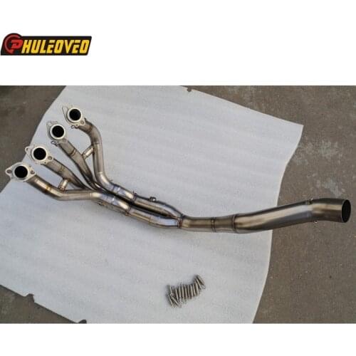 Titanium Alloy ZX6R ZX-6R 11-19 Motorcycle Exhaust Muffler Header Tube Front Pipe Motorbike Muffler Escape Link Pipe for ZX6R