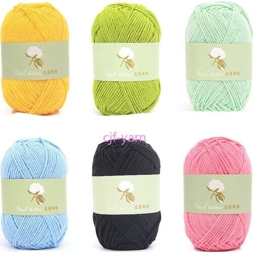 Knitted Thread Wholesale Supersoft Babycare Coloured 50g Baby Cotton Bamboo Milk Mixed Yarn Lot 4ply Crochet Knitting Wool