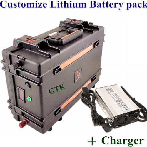 Waterproof 24V 80AH battery pack lithium ion lipo 2000w e-bike li-ion 25.9v 29.4V solar 4 Wheel Adult Bike with Charger Suitcase