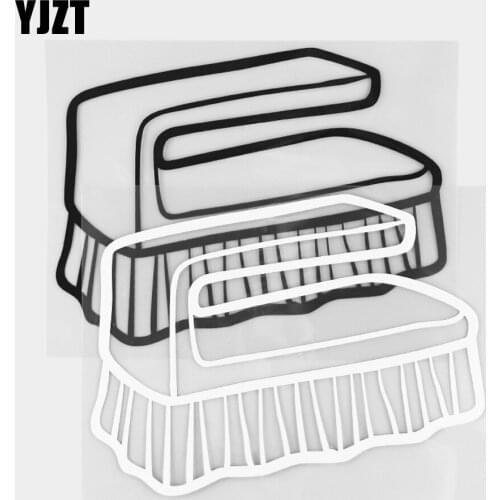 YJZT 13.7×10.3CM Brush Pattern Vinyl Decal Cartoon Funny Car Sticker Black / Silver 20D-0224