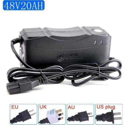 Wholesale US/EU/UK/AU Plug 48V 20AH Lead Acid Battery Charger Electric Bicycle Bike Scooter Adapter Power Supply DC59V 2.8A
