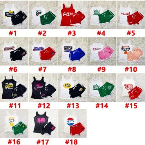 2021 Summer Strap T-shirt Top + High Waist Shorts Womens Jogging Sports Suit Fashion Womens Shorts Set 2-piece Set