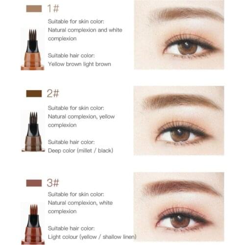 Liquid Eye Brow Pencil Microblading Tattoo Eyebrow Pen 3D Liquid Ink Pen Long Lasting Waterproof 4 Fork Pencil Brow TSLM1