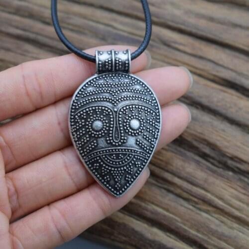 12pcs Retro Viking Filigree Face Necklace Mysticism Pagan Jewelry Unisex