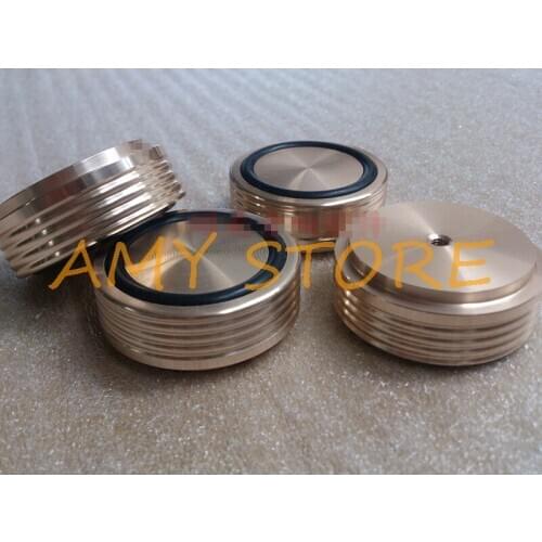 4PCS Black Sliver Gold Aluminum Feet Foot Pad for Audio Amplifier Speaker Computer HIFI Speaker w Rubber Ring 44x17mm ODxH