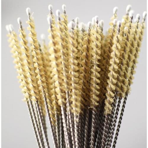 500pcs Natural Coconut Fibre Cleaners Reusable Straw Cleaners Cleaning Brush for Drinking Pipe Stainless Steel Pipe Cleaner SN