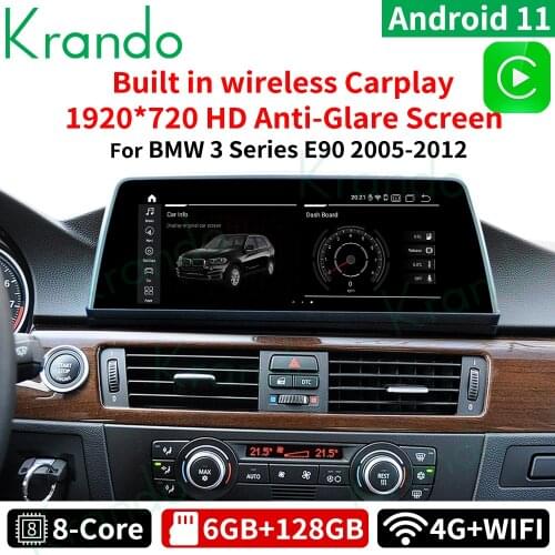 Krando Android 10.0 4+64gb 10.25'' car media player android For BMW 5 Series E60 2005-2010 car audio system with touch screen