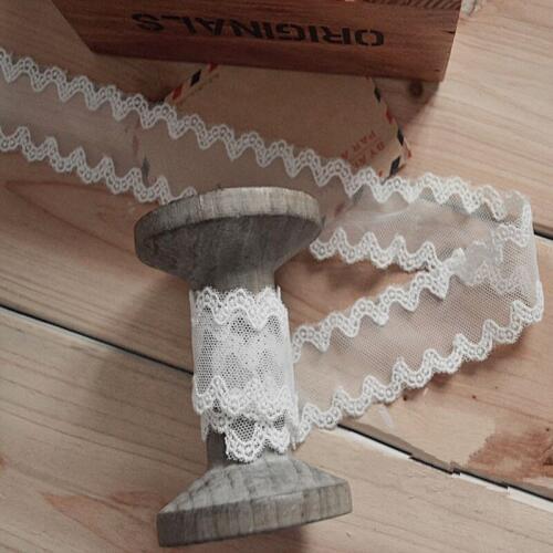 White Black soft mesh cotton embroidered wave edge Lace Trim fabric DIY for wedding dress or clothing sewing 3cm -ZQ