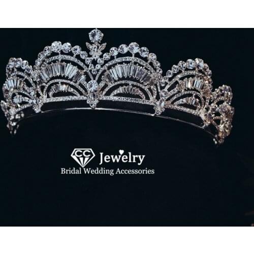 CC Bridal Crown Tiara Hairbands Wedding Accessories for Women Engagement Hair Ornaments Luxury Jewelry Bride Headbands Gift FO13