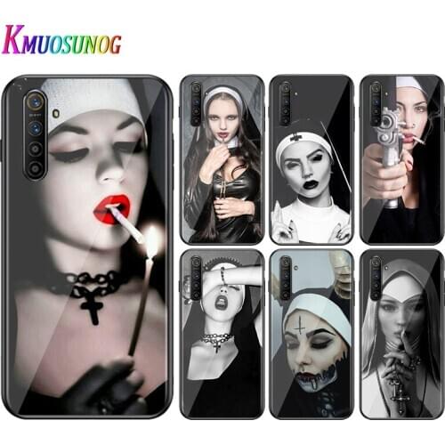 For OPPO A5 A9 2020 F7 Phone Cover Sister Nun Girls for OPPO Reno 2 Z 2Z 2F 3 4 Pro 5G Bright Black Phone Case