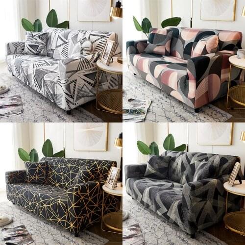 Flower Printed Corner Sofa Cover 1/2/3/4 Seater L-Shaped Slipcover Adjustable Couch Covers For Home Elastic Anti-dust Protector