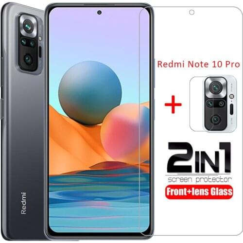 Case on redmi note 10 pro cover screen protector tempered glass camera lens film for xiaomi redmy not note10pro protective coque