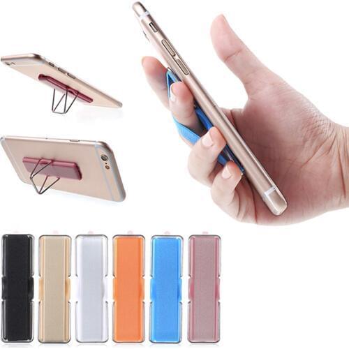 Phone Holder Mount Finger Grip Elastic Band Strap With Stand For Smartphone