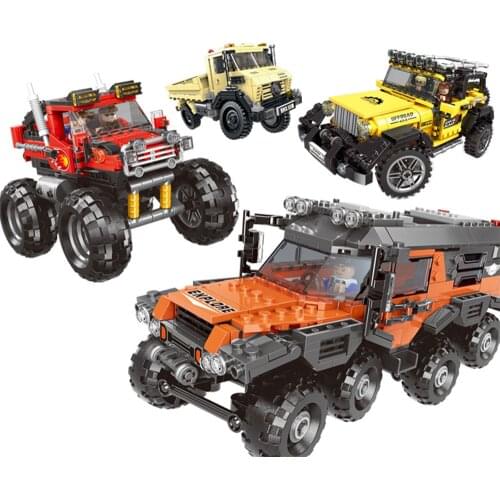 Kids Assembly Building Blocks Bricks Car Model Supercar Series Jeep Building Blocks Bricks Kids Cars Toys Gift For Children