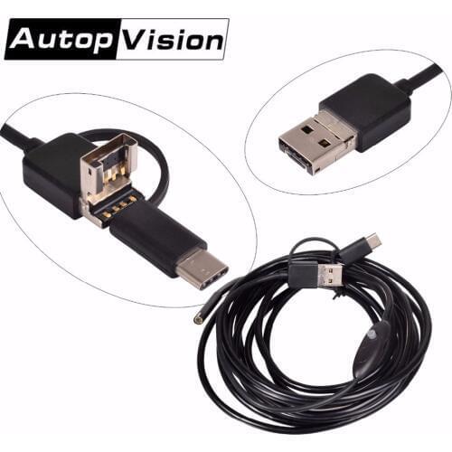 8mm Lens 3 IN1 USB Android Type-C Endoscope Camera 3.5M Snake Tube Pipe Inspection for Underwater Viewing Car Repair Endoscopio