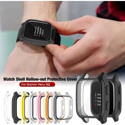 Watch Shell Hollow-out Screen Protective Cover For GarminVenu SQ Shockproof Shell Frame
