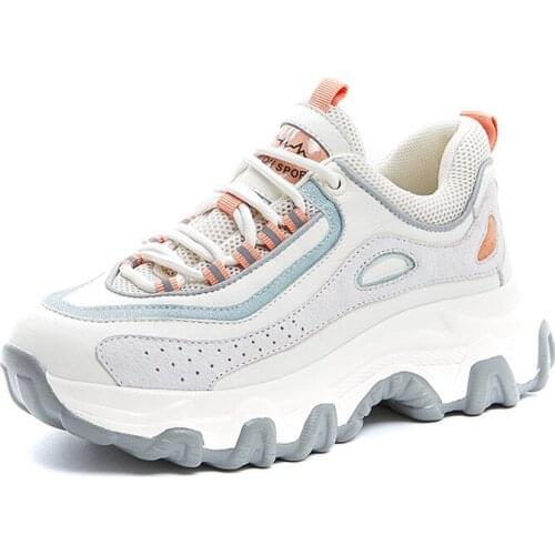 Thick Bottom Sneakers Women Spring and Autumn Casual Lace-Up Sneaker Fashion Comfortable Vulcanized Shoes Female