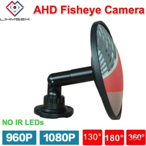Lihmsek Smart Security Mini Mirror Fisheye Camera AHD 1080P 960P Vandalproof Dome CCTV Camera HD 2MP Wide Angle Lens 130 180 360