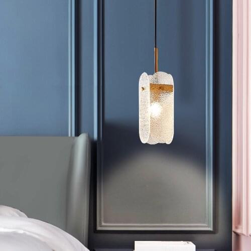 Master bedroom bedside modern minimalist creative Nordic dining table restaurant light luxury single head chandelier