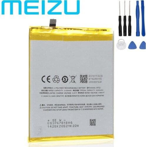 MEIZU New Original Mobile Phone Battery BT62 For Meizu X m682Q Replacement Batteries 3200mAh Rechargeable Battery + Tools