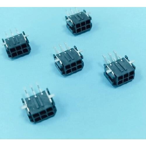 Micro-Fit 3.0 Right-Angle Header, 3.00mm Pitch, Dual Row, 6 Circuits, with Solder Tab, Tin, Glow-Wire Capable 43045-0609