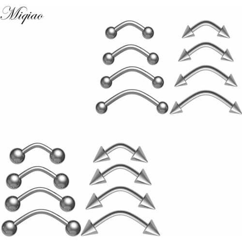 Miqiao 1pcs Hot Selling All-match Titanium Alloy Curved Rod Multi-function Ear Bone Nail Navel Nail Piercing Jewelry