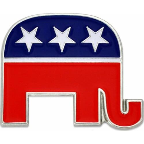 Custom Republican Elephant Patriotic Political Lapel Pin Magnetic back Hard Enamel Brooch Can be Customized with Your Logo