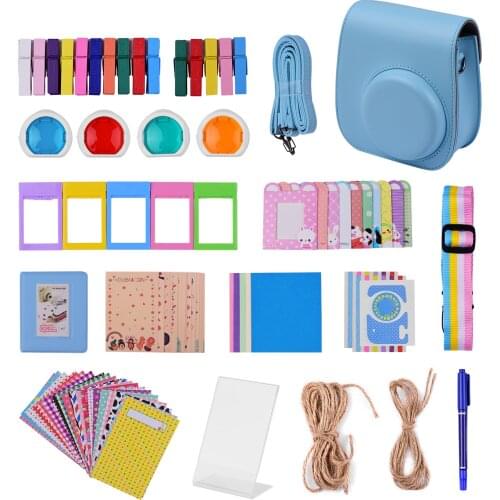 12-in-1 Instant Camera Accessories Kit for Fujifilm Instax Mini 11 Camera Bag/Camera Strap/Photo Album/Photo Clips/Photo Frame
