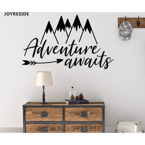 JOYRESIDE Arrow Mountain Adventure Wall Decal Vinyl Sticker Nursery Decor For Kids Boys Room Art Home Playroom Decoration XY180