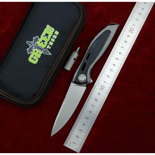 Green Thorn Neon Dual Folding Knife D2 Blade Titanium G10 Handle Outdoor Camping Hunting Fruit kitchen Survival pocket EDC tool
