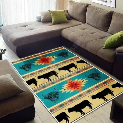 Highland Cattle Area Rug 3D All Over Printed Non-slip Mat Dining Room Living Room Soft Bedroom Carpet 11