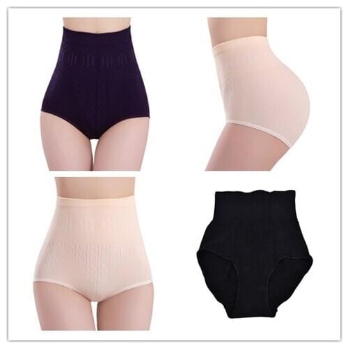 3 Colors High Waist Brief Girdle Body Shaper Underwear Fashion Ladies Pure Cutton Slim Tummy Knickers Pants Underwear