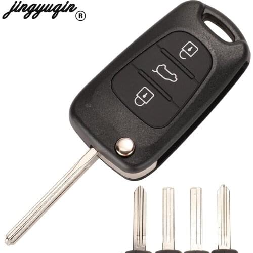 Jingyuqin 10p 3B Flip Folding Auto Car Key Shell for Kia Rio 3 Picanto Ceed Cerato Sportage K2 K3 K5 Hyundai Avante I30 IX35