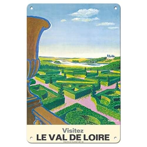Visit The Loire Valley (Visitez Le Val De Loire) - French National Railway - Railroad Travel Poster Metal Sign