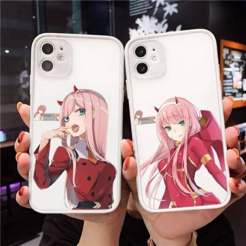 Zero Two Darling in the FranXX Phone Case Matte Transparent for iPhone 7 8 11 12 s mini pro X XS XR MAX Plus Clear mobile bag
