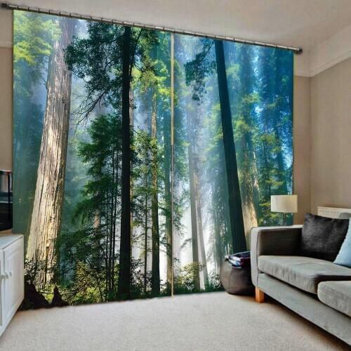 Forest Curtain Luxury Blackout Window Curtain Living Room nature scenery landscape curtain blackout curtain