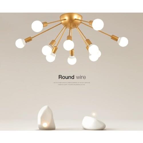 Gold Black Chandelier For Living Room Modern Round Chassis Lustre Bedroom Hanging Lighting Foyer Indoor Lighting Fixtures E27