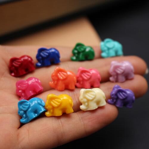 10Pcs 3D Artificial Coral beads Lovely Elephant Animal Beads Multi-color for Bracelet Earring Necklace Jewelry Making DIY