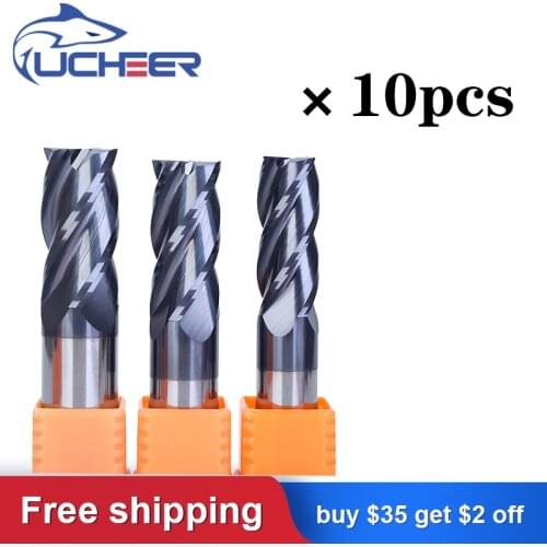 【Wholesale tools】UCHEER 10/50pcs 2B/2T/4T HRC45 4/6mm machine tools Alloy Carbide Milling Cutter End Mill