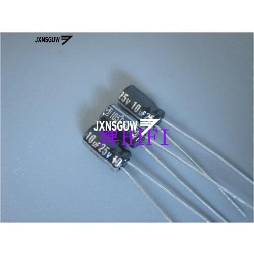 20PCS Matsushita GA 25V10UF 4X7MM Audio Aluminum Electrolytic Capacitor 10UF/25V 105 degrees 10uF 25V Silver word