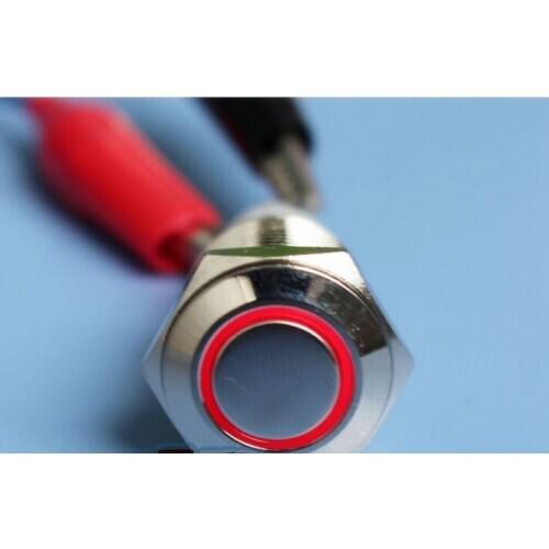 3pcs Green/red/blue 16mm 12V Led Angel Eye illuminate Momentary Metal Push Button