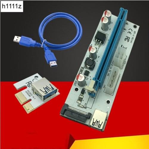 3 in 1 4pin molex pci-e riser 008 card 6pin riser sata 60cm pcie 1x to 16x pci express riser card for antminer bitcoin miner