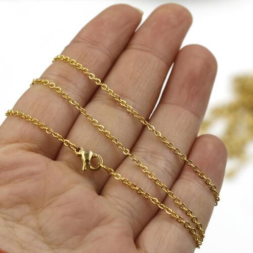 45cm (18") 50cm(20")Gold Color Stainless Steel Chain Necklace Short Chain Necklaces For Women 20pcs/lot