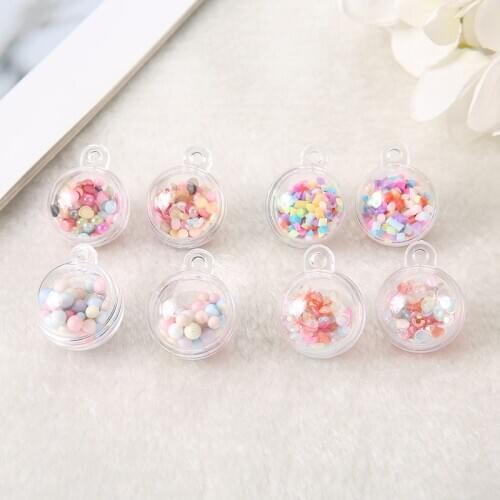 8 pcs /Lot 20mm Cute Multicolor Acrylic ball with acrylic drilling Necklace Earring Keychain Pendant DIY Making Accessories