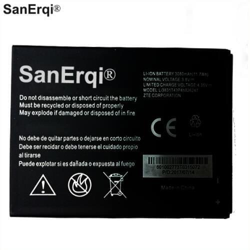 SanErqi 3.8V 3080mAh Li3831T43P4h826247 For Cricket ZTE Grand X 3 Z959 phone Battery