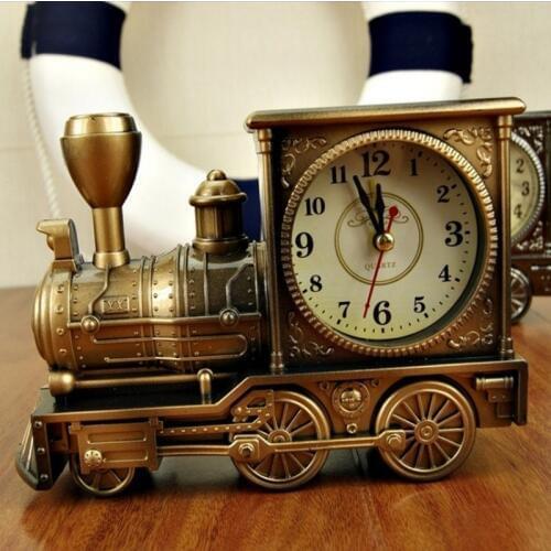 Antique locomotive Alarm clock Trendy household Alarm Creative Cartoon alarm clock Student Gifts Decoration