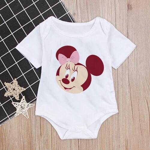 Newborn Baby Summer Clothes 1pcs Baby Boys Girls Rompers Short Sleeve Clothing Roupas Infantis Mickey Mouse Printed Baby Clothes